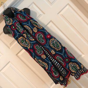 Anthropologie Indian Embroidered hand made Scarf
